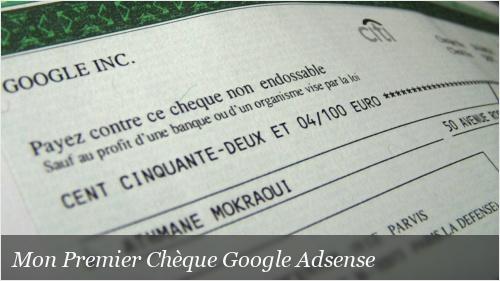 Mon premier chèque Google Adsense