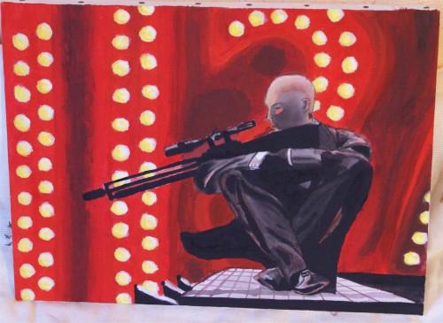 Toile à l'acrylique: Hitman Hitman toile d'anniv Gilou 2008.jpg