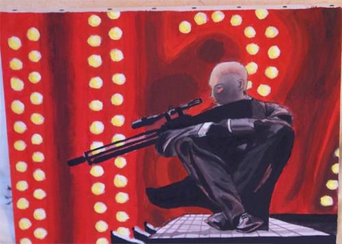 Toile à l'acrylique: Hitman Hitman toile d'anniv Gilou 2008'.jpg