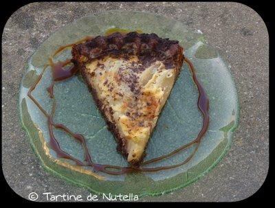 Tarte sablée choco-poires sur coulis caramel