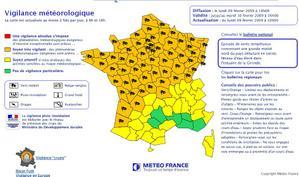 Meteo-France place 62 départements en vigilance orange tempête Meteo-France place 62 départements en vigilance orange tempête