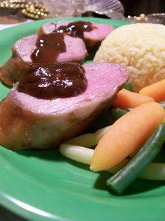 Filet de porc sauce Hoisin et orange, riz à l'orange