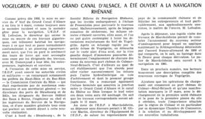 Navigation rhénane, ch. 5 : Ecluses de Vogelgrün Navigation rhénane, ch. 5 : Ecluses de Vogelgrün