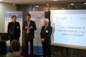 Nordahl Ballingall, Jérémie Paillard (Google) et Alain Dereux (Activis)