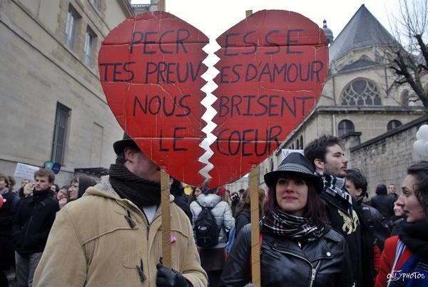 Manifestation contre la LRU. 13 février 2009, Paris.