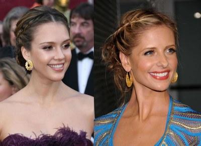Petite tresse dans les cheveux de nos amies les stars : Heidi Klum, Scarlett Johansson, Bar Rafaeli...