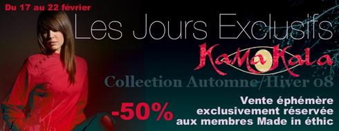 Vente privée de mode éthique sur www.made-in-ethic.com : Kamakala Hiver 2009