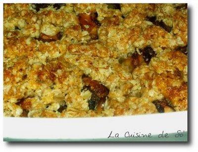 Crumble de poulet et pomme aux flocons d'avoine