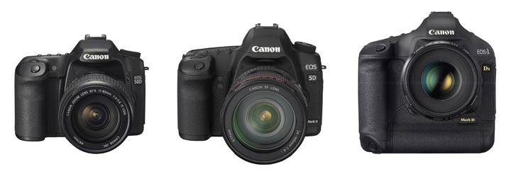 Canon EOS 50D vs Canon EOS 5D Mark II vs Canon EOS 1Ds Mark III