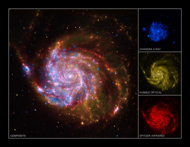 La galaxie M 101 photographi??e par les plus grands observatoires du monde