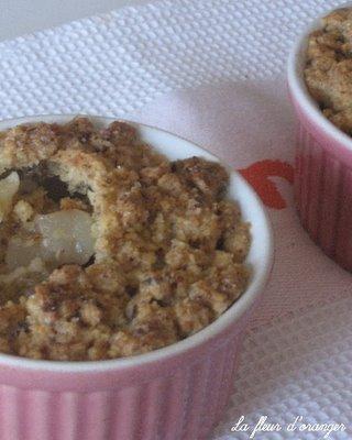 Crumble pommes et noisettes