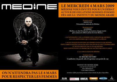 Medine organise un débât sur les relations Hommes-Femmes le 4 Mars à L’institut du monde Arabe Medine pour la journée de la femme