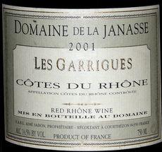 Janasse garrigues 2001 (Côtes Rhône)