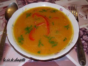 Soupe de potiron à l'émincé de poivron rouge 005