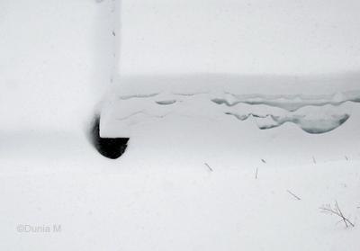 La Chaux-de-Fonds: 6 février 2009 toits de garages recouverts de neige