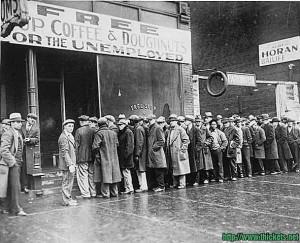 Great Depression queues for food