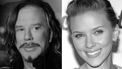 Mickey Rourke et Scarlett Johansson dans