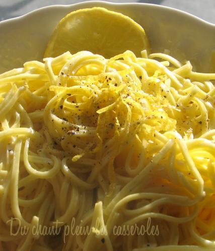 Un rayon de soleil : pâtes au citron de Menton, ail, huile d'olive et parmesan