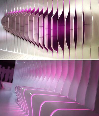 Super-surfaces pour Corian Dupont par Amanda Levete Architects