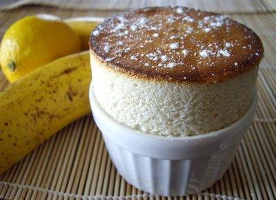 Soufflé banane, citron et pointe de rhum