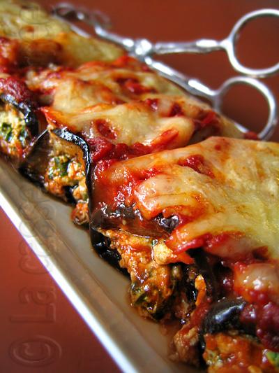Cannelloni d'aubergine aux épinards et à la Ricotta Cannelloni d'aubergine épinards Ricotta