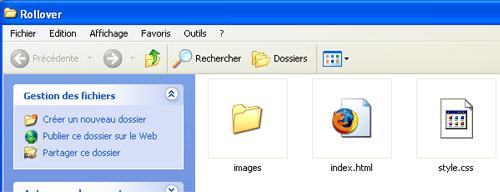 Rollover CSS html avec une image