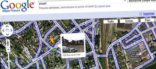 Dans rues d'Oissel (via GoogleStreetView)