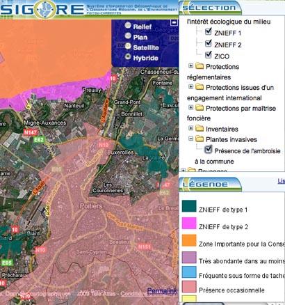 SIG mon amour Le SIG de l'Observatoire régional de l'environnement Poitou-Charentes