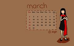 Desktop calendar 03/2008 - Cookie Girl