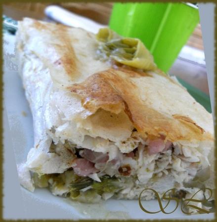 Cake de brick au poulet et aux poireaux Cake de brick au poulet et aux poireaux