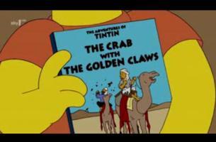 Tintin chez Simpson Bart Crabe pinces d'or