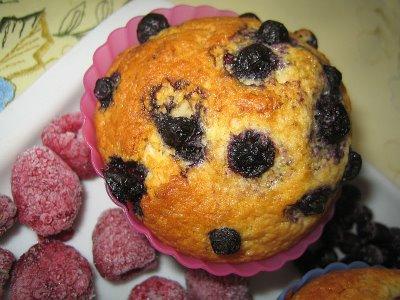 Muffins framboises-myrtilles à la Napoléon!!!!!