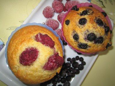 Muffins framboises-myrtilles à la Napoléon!!!!!