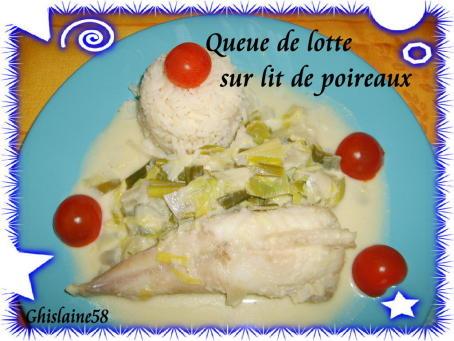 Queue de lotte sur lit de poireaux
