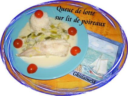 Queue de lotte sur lit de poireaux