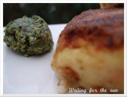 ≈ CROQUETTES DE CRABE ET PESTO DE MESCLUM, et le pesto mis à lhonneur sur la blogo culinaire ≈