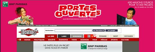 Publicité en ligne : Libération et BNP Paribas