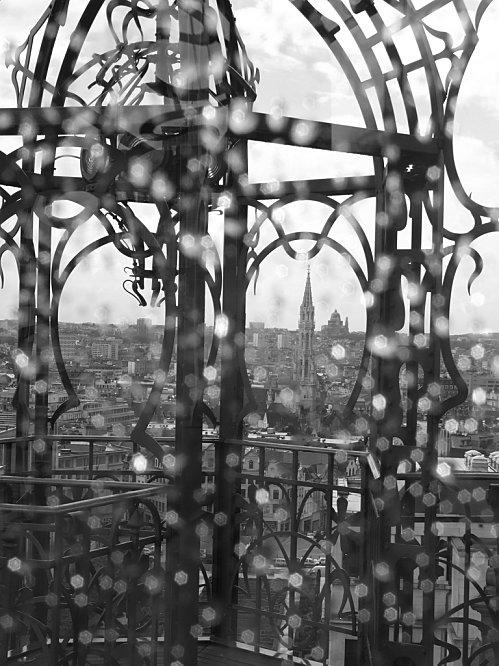 L'Atomium: Un point de vue sur Bruxelles...
