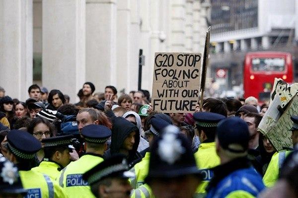 Manifestations anti-G20 à Londres
