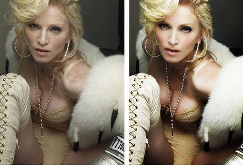 Image du jour : Madonna avant et après Photoshop