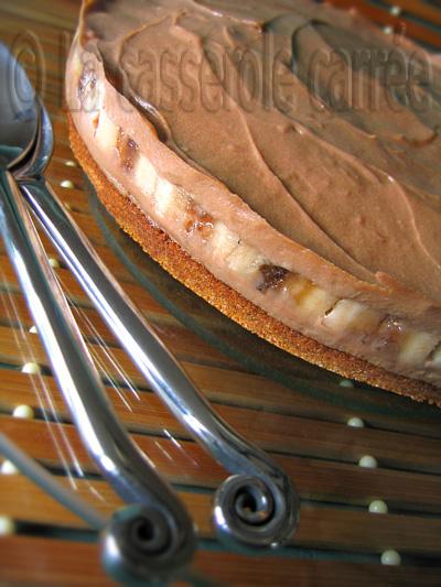 Quarante-septième participation aux TWD - Tarte aux bananes et chocolat, croûte Graham au beurre d'arachide