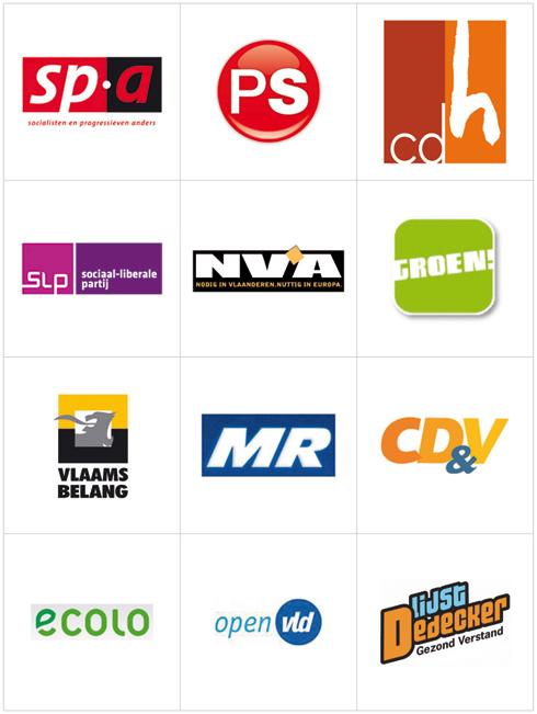 Elections Européennes du 7 juin 2009 - Les logos des partis politiques belges