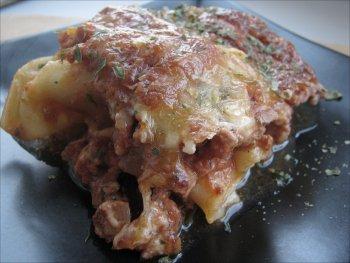 Lasagne aux aubergines, poivrons & mange-tout