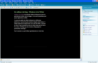 Un editeur de blog : Windows Live Writer