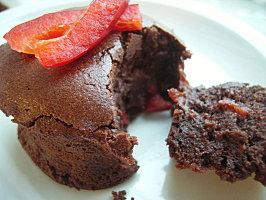 Fondant chocolat et poivrons rouges caramÉlisÉs