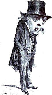 Portrait charge de Gustave Planche par Benjamin.