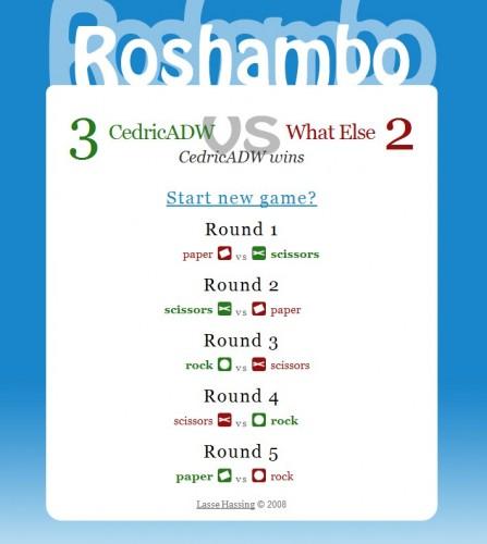 roshambo score 447x500 Roshambo, jouez à Pierre feuille ciseaux en ligne !