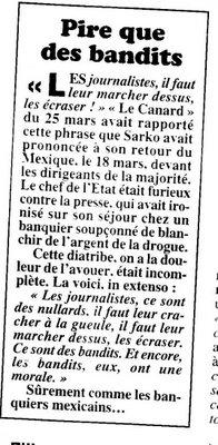 Sarkozy: les journalistes, il faut leur cracher à la gueule ! Sarkozy: les journalistes, il faut leur cracher à la gueule !