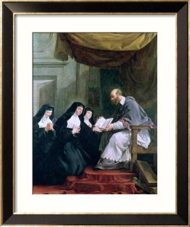 Contre les vices charnels et l’impureté 3130033~St-Francois-de-Sales-Giving-the-Rule-of-the-Visitation-to-St-Jeanne-de-Chantal-Affiches.jpg
