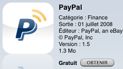 AppStore : Paypal sur l'iPhone